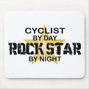 Alfombrilla De Ratón Estrella del rock del ciclista por noche