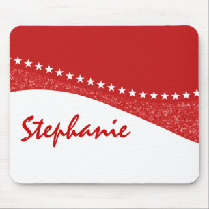 Alfombrilla De Ratón Estrella deslumbrante roja curvas Mousepad