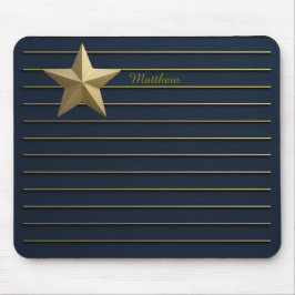Alfombrilla De Ratón Estrella dorada en Mousepad azul marino