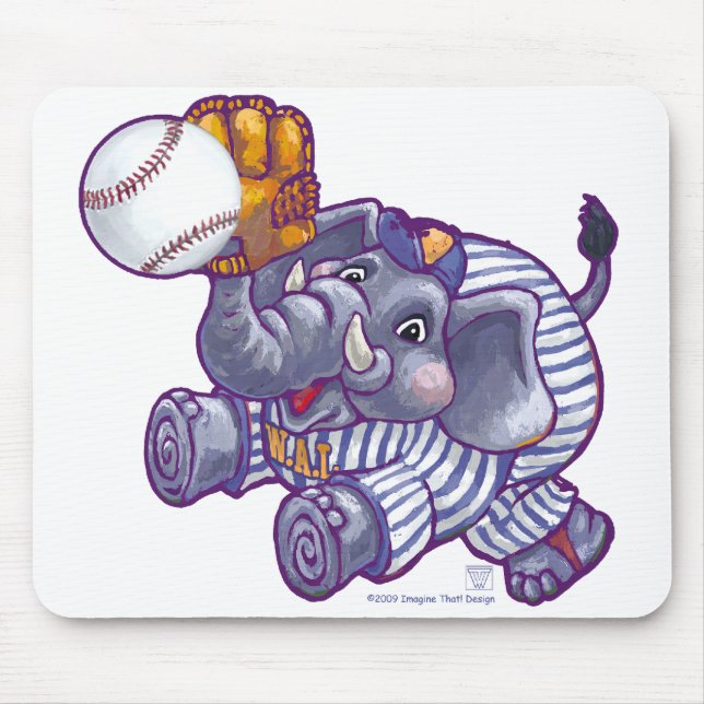 Alfombrilla De Ratón Estrella elefante de béisbol (Frente)