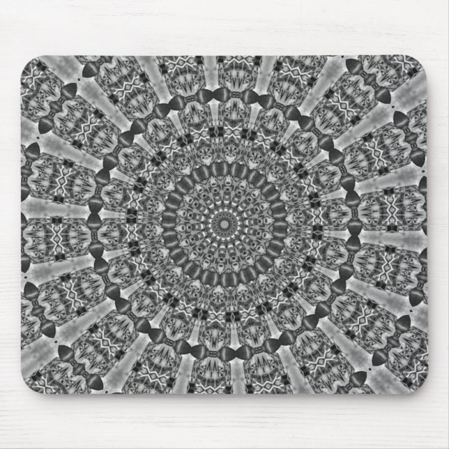 Alfombrilla De Ratón Estrella gris caleidoscopio (Frente)