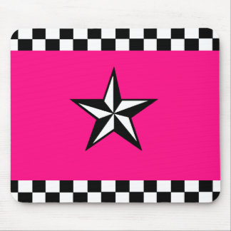 Alfombrilla De Ratón Estrella náutica a cuadros Mousepad