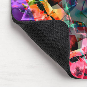 Alfombrilla De Ratón Estrella psicodélica con partes rojas y tonos neon