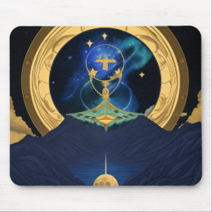 Alfombrilla De Ratón estrella y luna