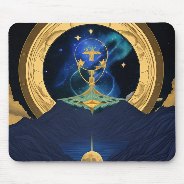 Alfombrilla De Ratón estrella y luna (Frente)