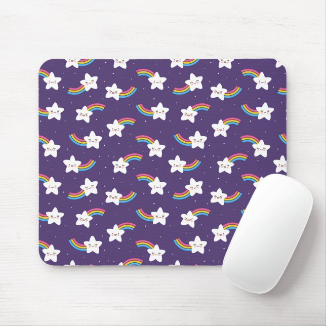 Alfombrilla De Ratón Estrellas arcoiris Mousepad (Con ratón)
