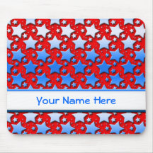 Estrellas azules del blanco en rojo