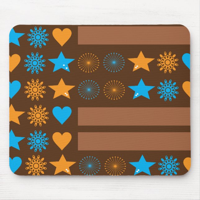 Alfombrilla De Ratón estrellas, corazones, flores (Frente)