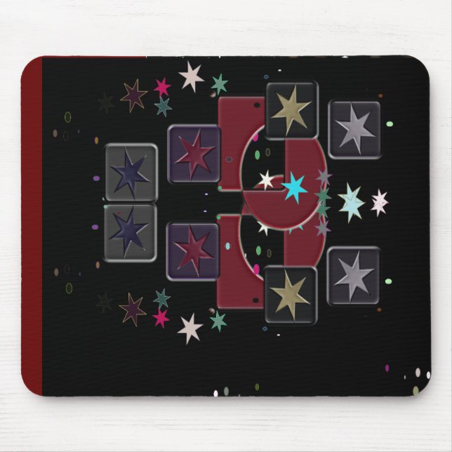 Alfombrilla De Ratón Estrellas de Black Mousepad (Frente)