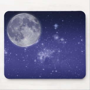 Alfombrilla De Ratón Estrellas de luna y brillantes