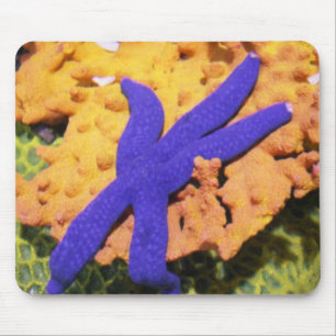 Alfombrilla De Ratón Estrellas de mar azules en un Mousepad