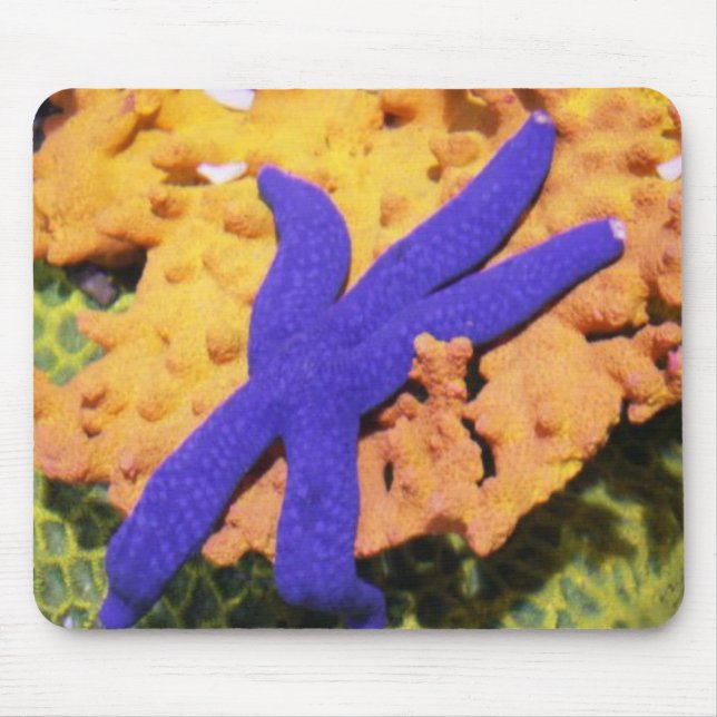 Alfombrilla De Ratón Estrellas de mar azules en un Mousepad (Frente)