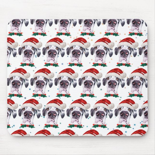 Alfombrilla De Ratón Estrellas de Navidad de la raza de perro Gran Dané (Frente)