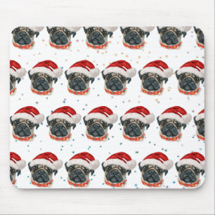 Alfombrilla De Ratón Estrellas de Navidad de la raza de perro Pug
