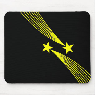 Alfombrilla De Ratón Estrellas de tiro - Amarillo sobre negro