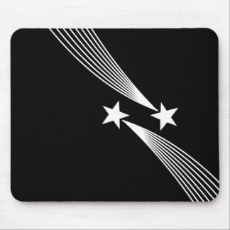 Alfombrilla De Ratón Estrellas de tiro - Blanco sobre negro