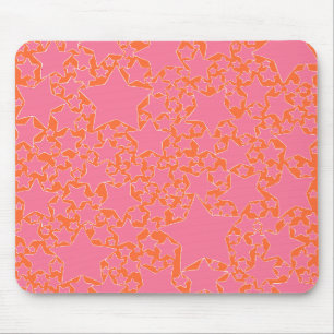 Alfombrilla De Ratón Estrellas, estrellas y estrellas en rosa y Naranja
