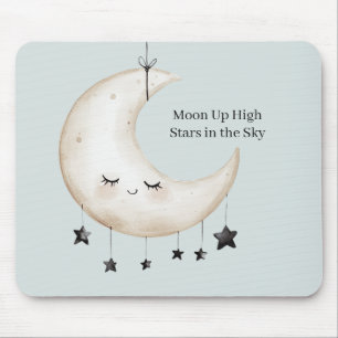 Alfombrilla De Ratón Estrellas Feliz Luna Pestañas Cielo Azul