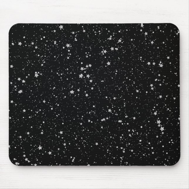 Alfombrilla De Ratón Estrellas Purpurinas2 - Negro plateado (Frente)
