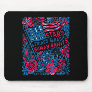 Alfombrilla De Ratón Estrellas Rayas Derechos Humanos 4 De Julio Floral