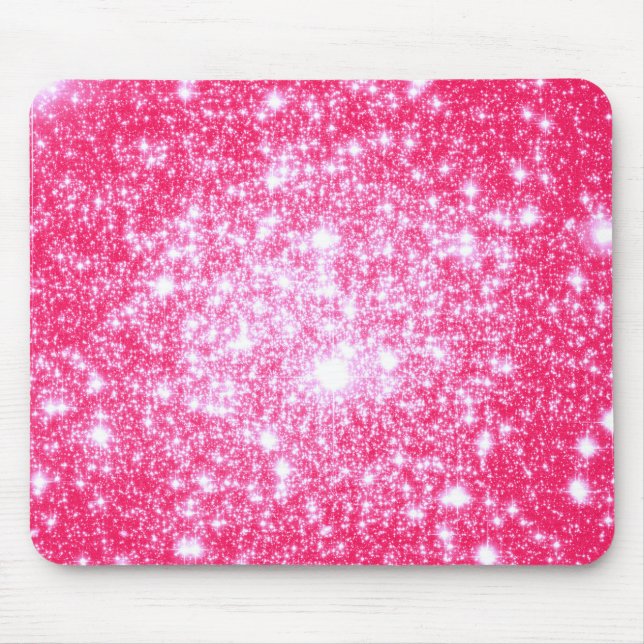 Alfombrilla De Ratón Estrellas rosa brillantes (Frente)