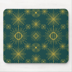 Alfombrilla De Ratón Estrellas solares celestes de Boho verde Verde azu