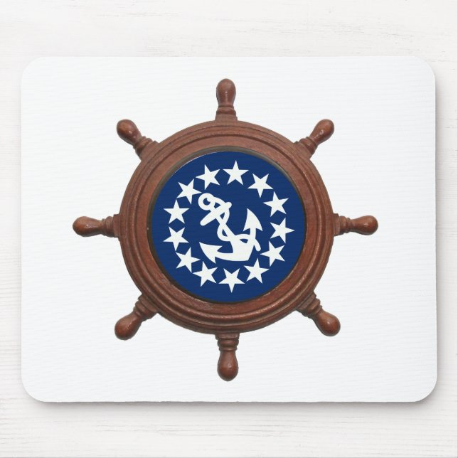 Alfombrilla De Ratón Estrellas y anclaje de la rueda y el yate del buqu (Frente)