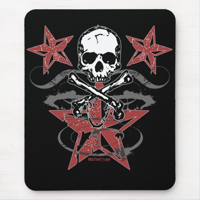 Alfombrilla De Ratón Estrellas y cráneo Mousepad (Frente)
