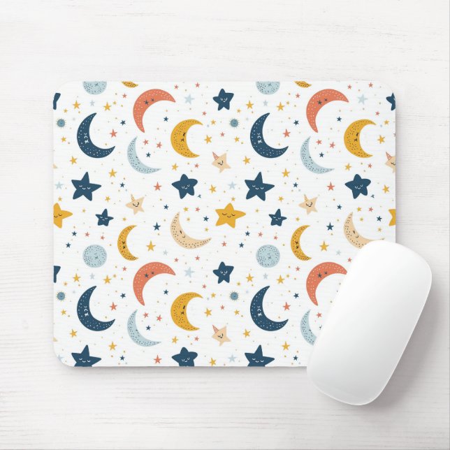 Alfombrilla De Ratón Estrellas y lunas (Con ratón)
