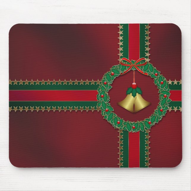 Alfombrilla De Ratón Estrellas y rayas Navidades Mousepad (Frente)