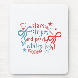 Alfombrilla De Ratón Estrellas y rayas y blancos de principios del 4 de