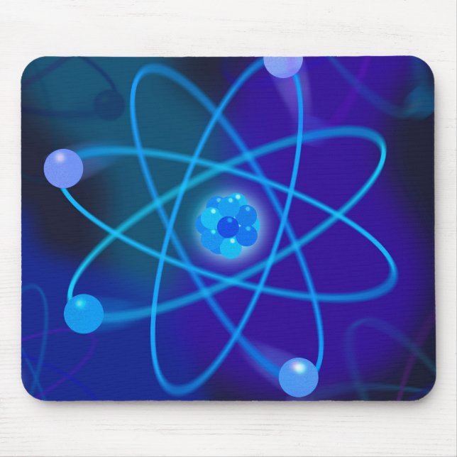Alfombrilla De Ratón Estructura Atómica Azul Ciencia (Frente)