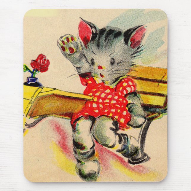 Alfombrilla De Ratón estudiante de gatito kitten (Frente)