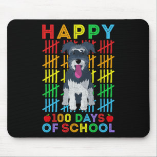 Alfombrilla De Ratón Estudiante De Perro Schnauzer Feliz 100 Días De Es