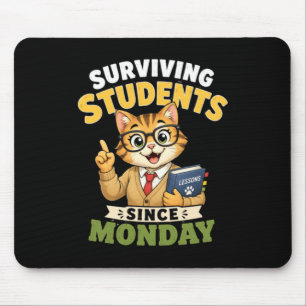Alfombrilla De Ratón Estudiantes Supervivientes Desde El Lunes Gato Div