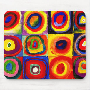Alfombrilla De Ratón Estudio de color de Kandinsky Cuadrados Círculos A