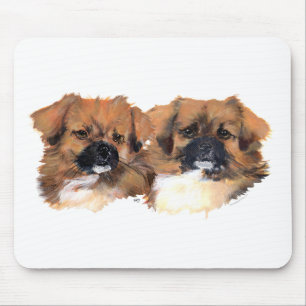 Alfombrilla De Ratón Estudio de la cabeza de Spaniels Tibetanos