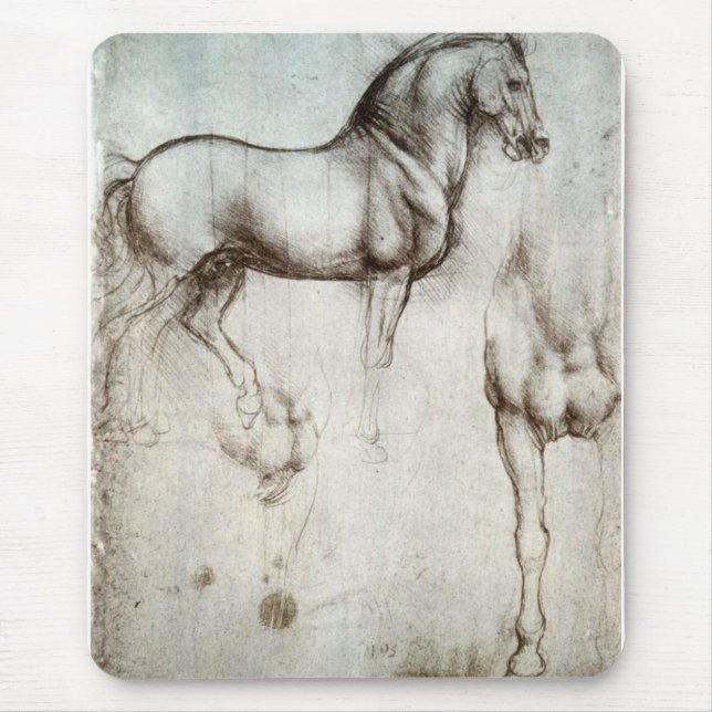 Alfombrilla De Ratón Estudio de los caballos - Leonardo da Vinci (Frente)
