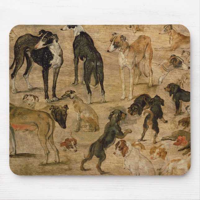Alfombrilla De Ratón Estudio de perros, 1616 (Frente)