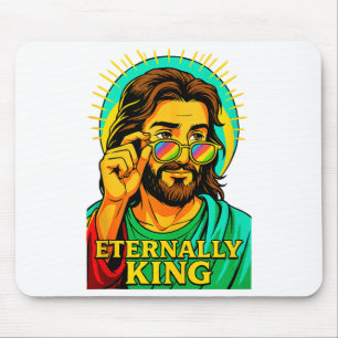 Alfombrilla De Ratón Eternamente Rey Cool Jesús Cristiano Anime Manga P