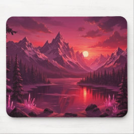 Alfombrilla De Ratón Ethereal Mountain Sunset Mouse Pad - Pink Crystal