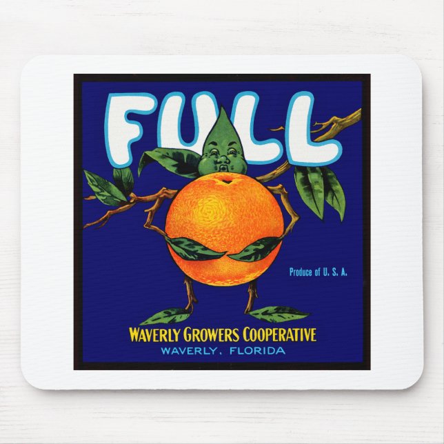 Alfombrilla De Ratón Etiqueta completa - Naranja (Frente)