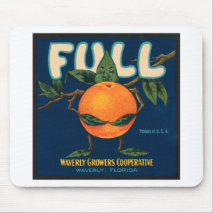 Alfombrilla De Ratón Etiqueta completa - Naranja