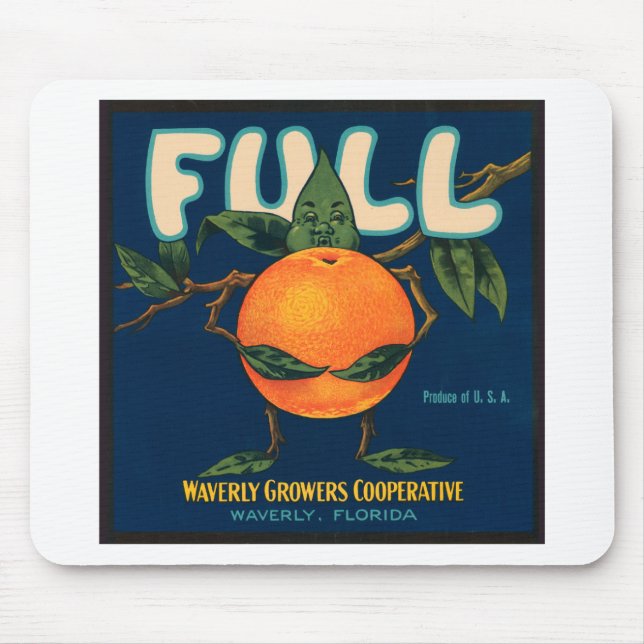 Alfombrilla De Ratón Etiqueta completa - Naranja (Frente)