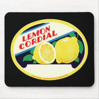 Alfombrilla De Ratón Etiqueta cordial de limón vintage