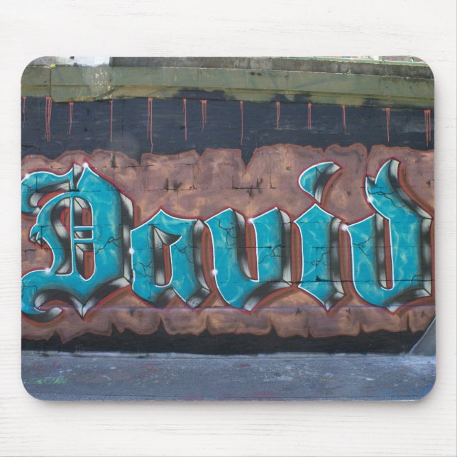 Alfombrilla De Ratón Etiqueta de graffiti: David (Frente)