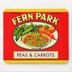 Alfombrilla De Ratón Etiqueta de guisantes y zanahorias del Fern Park d