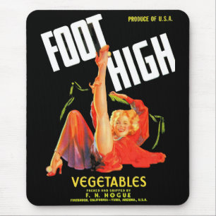 Alfombrilla De Ratón Etiqueta de la caja de verduras de los años 1940 F