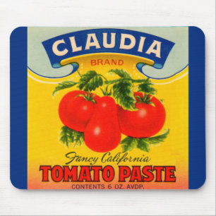 Alfombrilla De Ratón etiqueta de la pasta de tomate de Claudia de los