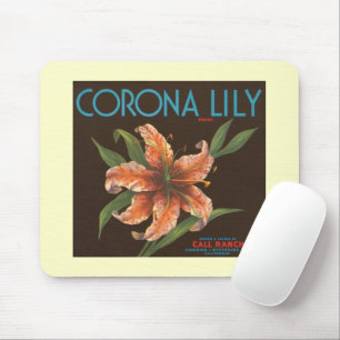 Alfombrilla De Ratón Etiqueta de la tasa de fruta de Corona Lily Califo
